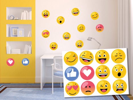 DECORATIVE WALL STICKERS SMILEYS - FOR CHILDREN - STICKERS