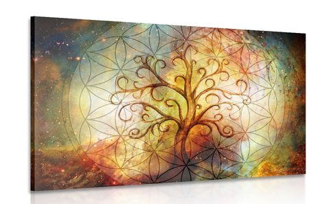 CANVAS PRINT TREE WITH FLOWER OF LIFE - PICTURES FENG SHUI - PICTURES