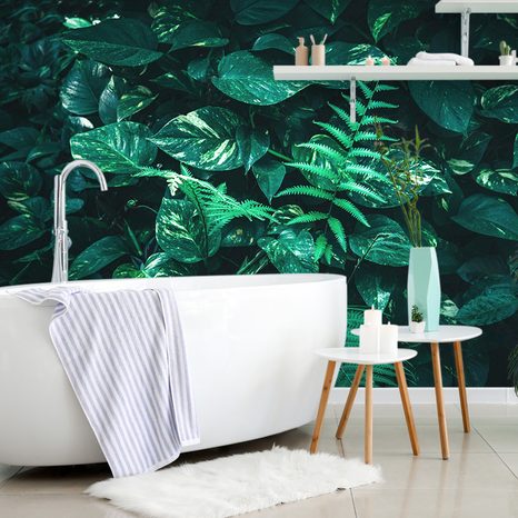 WALL MURAL FRESH TROPICAL LEAVES - WALLPAPERS NATURE - WALLPAPERS