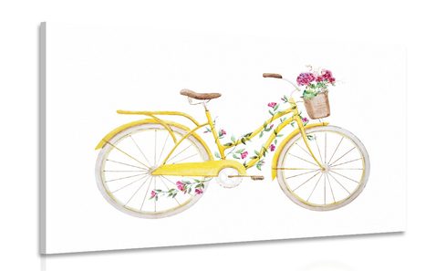 CANVAS PRINT ILLUSTRATION OF A RETRO BICYCLE - VINTAGE AND RETRO PICTURES - PICTURES