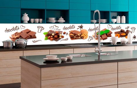 SELF ADHESIVE PHOTO WALLPAPER FOR KITCHEN CHOCOLATE - WALLPAPERS