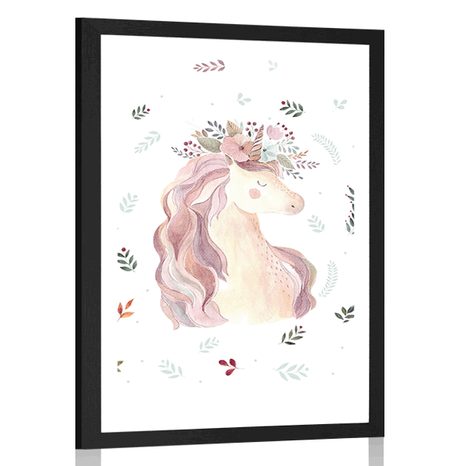 POSTER WITH MOUNT MAGICAL UNICORN - FAIRYTALE CREATURES - POSTERS