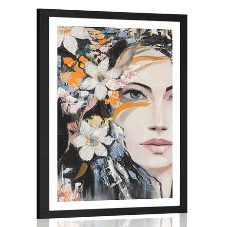 POSTER WITH MOUNT ORIGINAL PAINTING OF A WOMAN - WOMEN - POSTERS