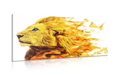 CANVAS PRINT FIERY LION - PICTURES OF ANIMALS - PICTURES