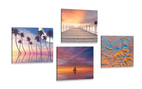 CANVAS PRINT SET SEASCAPE IN BEAUTIFUL COLORS - SET OF PICTURES - PICTURES