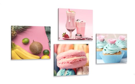 CANVAS PRINT SET FOR LOVERS OF SWEETS - SET OF PICTURES - PICTURES