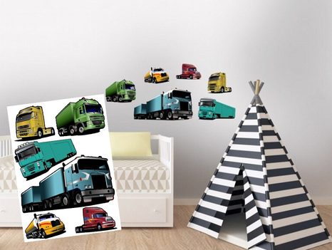 DECORATIVE WALL STICKERS TRUCKS - FOR CHILDREN - STICKERS