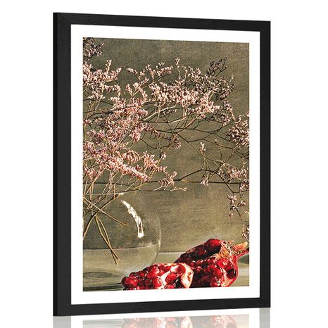 POSTER WITH MOUNT AUTUMN STILL LIFE - VASES - POSTERS