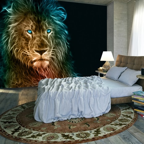 PHOTO WALLPAPER LION IN ABSTRACT FORM - WALLPAPERS ANIMALS - WALLPAPERS
