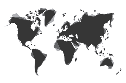 OBRAZ ABSTRAKTNÁ MAPA SVETA V ČIERNOBIELOM PREVEDENÍ - OBRAZY MAPY - OBRAZY