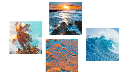 CANVAS PRINT SET CHARMING SEASCAPE - SET OF PICTURES - PICTURES