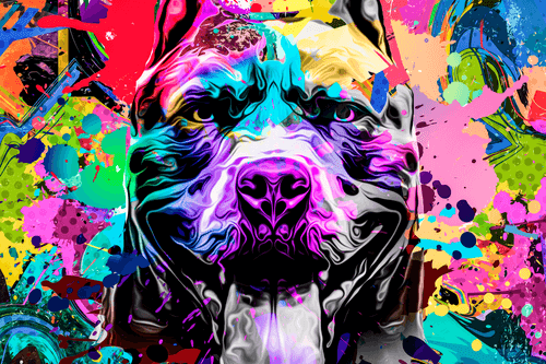 CANVAS PRINT COLORFUL ILLUSTRATION OF A DOG - POP ART PICTURES - PICTURES