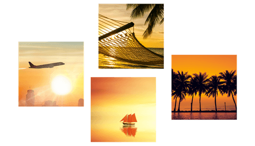 CANVAS PRINT SET CHARM OF A HOLIDAY BY THE SEA - SET OF PICTURES - PICTURES