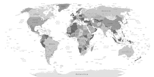 OBRAZ ČIERNOBIELA MAPA S NÁZVAMI - OBRAZY MAPY - OBRAZY