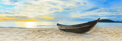 CANVAS PRINT PANORAMA OF A BEAUTIFUL BEACH - PICTURES OF NATURE AND LANDSCAPE - PICTURES