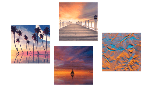 CANVAS PRINT SET SEASCAPE IN BEAUTIFUL COLORS - SET OF PICTURES - PICTURES