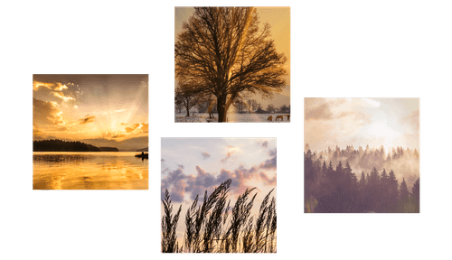 CANVAS PRINT SET WONDERS OF NATURE - SET OF PICTURES - PICTURES