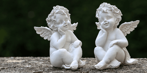 CANVAS PRINT PAIR OF SMALL ANGELS - PICTURES OF ANGELS - PICTURES
