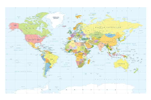 OBRAZ NA KORKU KLASICKÁ MAPA S BÍLÝM OKRAJEM - OBRAZY NA KORKU - OBRAZY