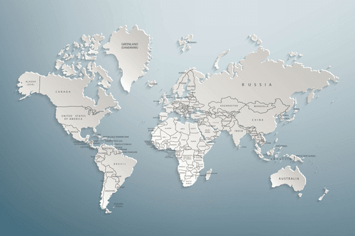 OBRAZ MAPA SVETA V ORIGINÁLNOM PREVEDENÍ - OBRAZY MAPY - OBRAZY