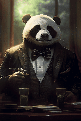 OBRAZ ZVÍŘECÍ GANGSTER PANDA - OBRAZY ZVÍŘECÍ GANGSTEŘI - OBRAZY