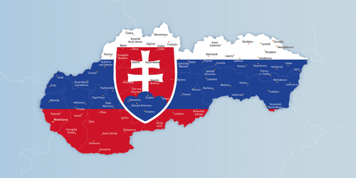 OBRAZ MAPA SLOVENSKA SE STÁTNÍM ZNAKEM - OBRAZY MAPY - OBRAZY