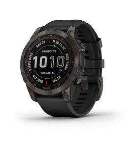 GARMIN FENIX 7 SAPPHIRE SOLAR TITAN CARBON GRAY/ BLACK SILICONE BAND - 010-02540-21 - FENIX 7 - ZNAČKY