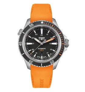 TRASER P67 DIVER AUTOMATIC BLACK ORANŽOVÁ PRYŽ - HERITAGE - BRANDS