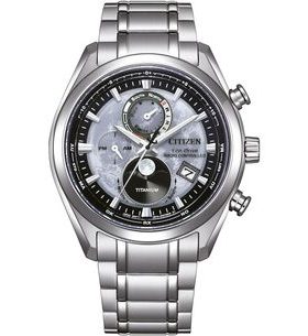 CITIZEN ECO-DRIVE RADIO CONTROLLED TSUKIYOMI MOONPHASE SUPER TITANIUM BY1010-81H - SUPER TITANIUM - BRANDS