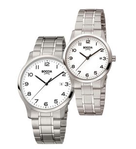 SET BOCCIA TITANIUM 3302-01 A 3620-01 - WATCHES FOR COUPLES - WATCHES