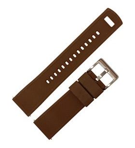 SILICONE STRAP, BROWN/BEIGE WITH SILVER BUCKLE - STRAPS - ACCESSORIES