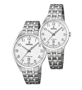 SET FESTINA TITANIUM DATE 20466/1 A 20468/1 - WATCHES FOR COUPLES - WATCHES