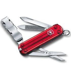 VICTORINOX NAIL CLIP 580 RED TRANSPARENT - POCKET KNIVES - ACCESSORIES