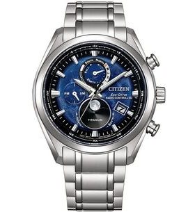 CITIZEN ECO-DRIVE RADIO CONTROLLED TSUKIYOMI MOONPHASE SUPER TITANIUM BY1010-81L - SUPER TITANIUM - BRANDS