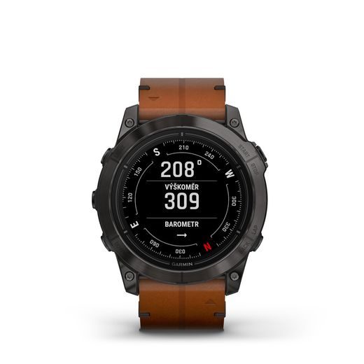 GARMIN EPIX™ PRO (GEN 2) SAPPHIRE EDITION CARBON GRAY DLC TITANIUM / CHESTNUT LEATHER BAND - 010-02804-30 - EPIX - BRANDS