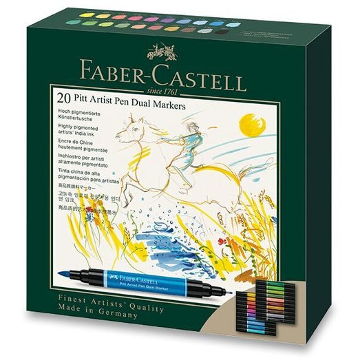 SADA POPISOVAČŮ FABER-CASTELL PITT ARTIST PEN DUAL MARKER - 20KS 0074/1620200 - PŘÍSLUŠENSTVÍ - OSTATNÍ