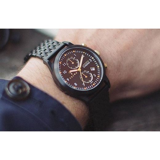 TRIWA MIDNIGHT LANSEN CHRONO BLACK BRACE TW-LCST108-BR020101 - ARCHÍV