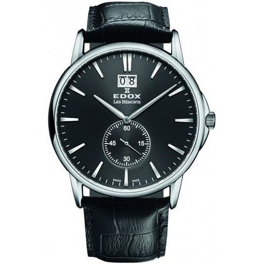 EDOX LES BÉMONTS BIG DATE SMALL SECOND 64012-3-NIN - LES BÉMONTS - ZNAČKY