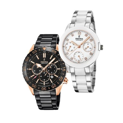 SET FESTINA CERAMIC 20578/1 A 20497/1 - WATCHES FOR COUPLES - WATCHES