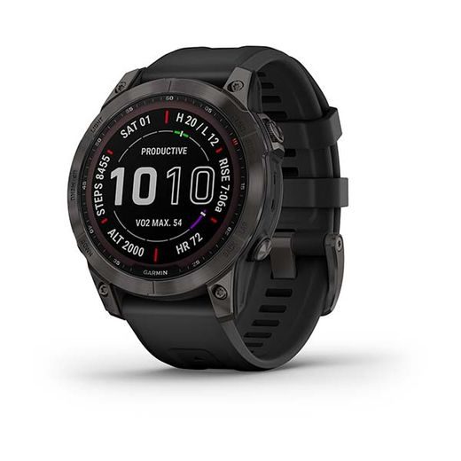 GARMIN FENIX 7 SAPPHIRE SOLAR TITAN CARBON GRAY/ BLACK SILICONE BAND - 010-02540-21 - FENIX 7 - ZNAČKY