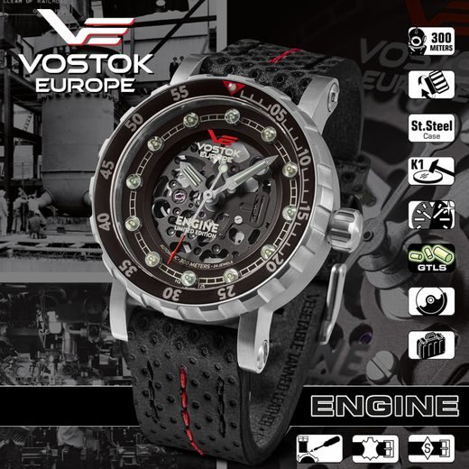 VOSTOK EUROPE ENGINE AUTOMATIC SKELETON NH72-571A646 - ENGINE - BRANDS