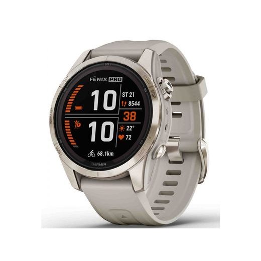 GARMIN FĒNIX 7S PRO SAPPHIRE SOLAR EDITION SOFT GOLD / LIGHT SAND BAND - 010-02776-15 - FENIX 7S - BRANDS