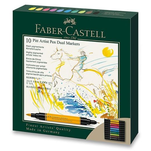 SADA POPISOVAČŮ FABER-CASTELL PITT ARTIST PEN DUAL MARKER - 10 KS 0074/1620100 - PŘÍSLUŠENSTVÍ - OSTATNÍ