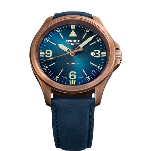 TRASER P67 OFFICER PRO AUTOMATIC BRONZE BLUE KŮŽE - HERITAGE - ZNAČKY