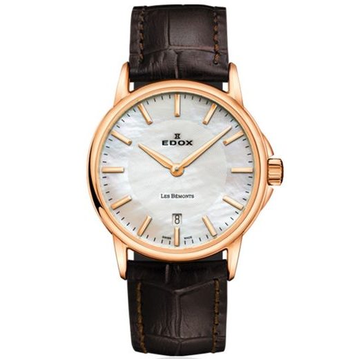 EDOX LES BÉMONTS SLIM LINE DATE QUARTZ 57001-37R-NAIR - LES BÉMONTS - ZNAČKY