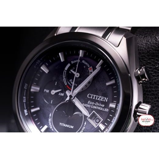 CITIZEN ECO-DRIVE RADIO CONTROLLED TSUKIYOMI MOONPHASE SUPER TITANIUM BY1018-80E - SUPER TITANIUM - ZNAČKY