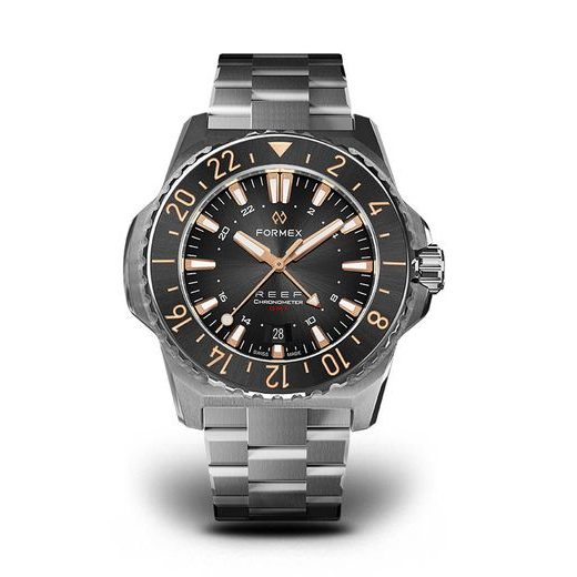 FORMEX REEF GMT AUTOMATIC CHRONOMETER BLACK DIAL WITH ROSE GOLD - REEF - ZNAČKY