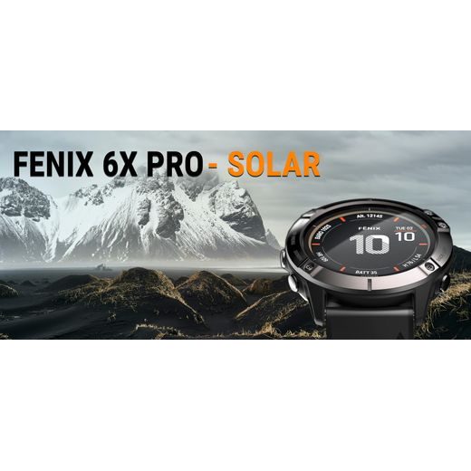 GARMIN FENIX6X PRO SOLAR, TITANIUMGRAYDLC/BLACK BAND (MAP/MUSIC) 010-02157-21 - FENIX 6X - ZNAČKY