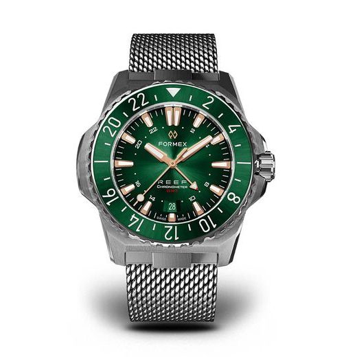 FORMEX REEF GMT AUTOMATIC CHRONOMETER GREEN DIAL WITH ROSE GOLD - REEF - ZNAČKY