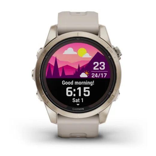 GARMIN FĒNIX 7S PRO SAPPHIRE SOLAR EDITION SOFT GOLD S KOŽENÝM ŘEMÍNKEM LIMESTONE - 010-02776-30 - FENIX 7S - ZNAČKY